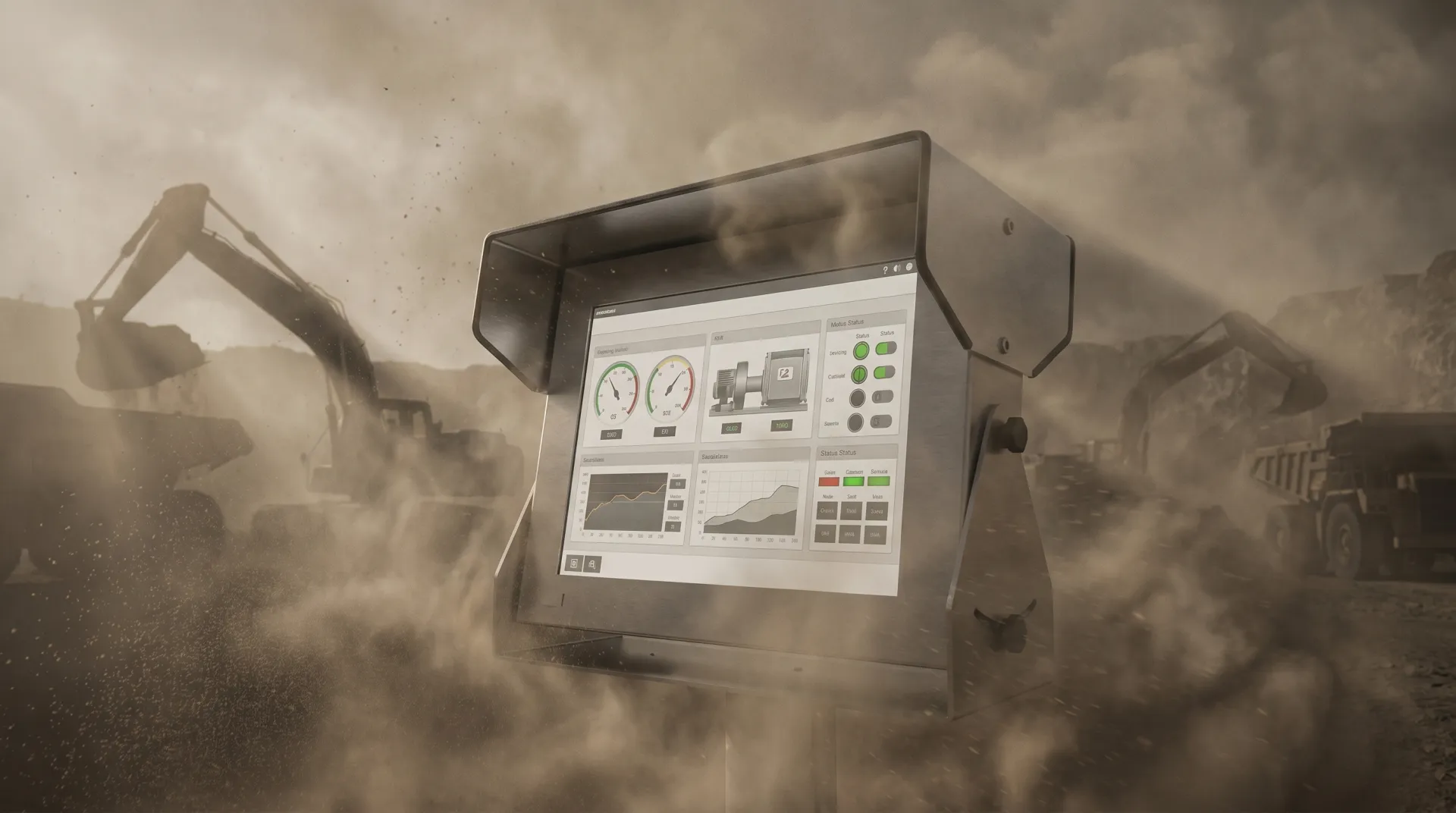 Outdoor-Monitor im Staubsturm
