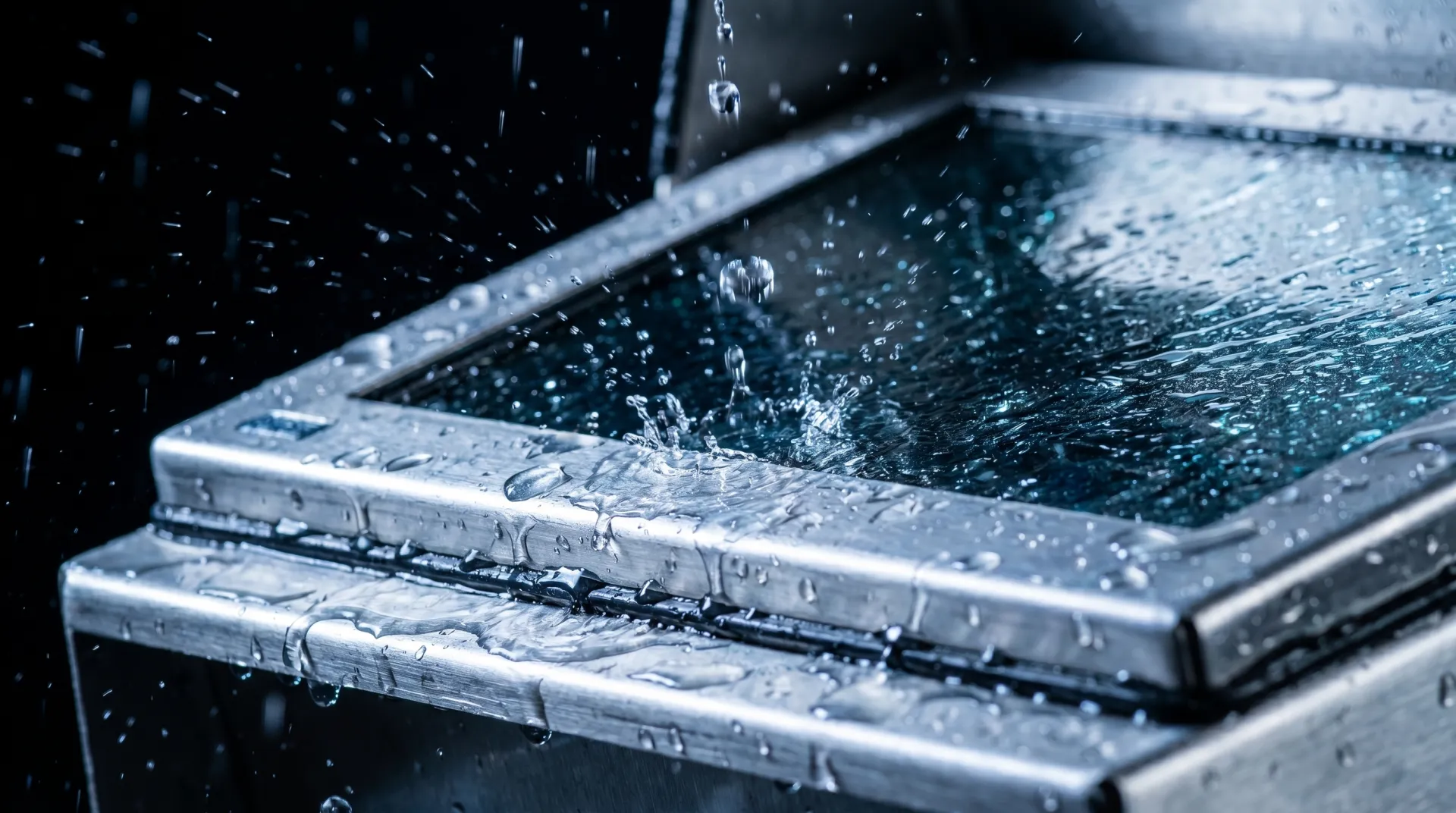 Outdoor-Monitor im Regen