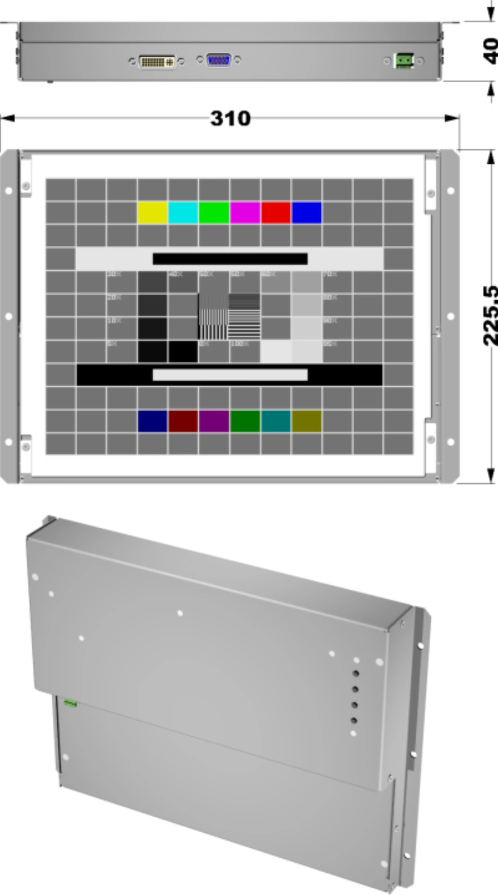 LCD12FL-2H, 12,1″ Industrie-Monitor von GEPRO
