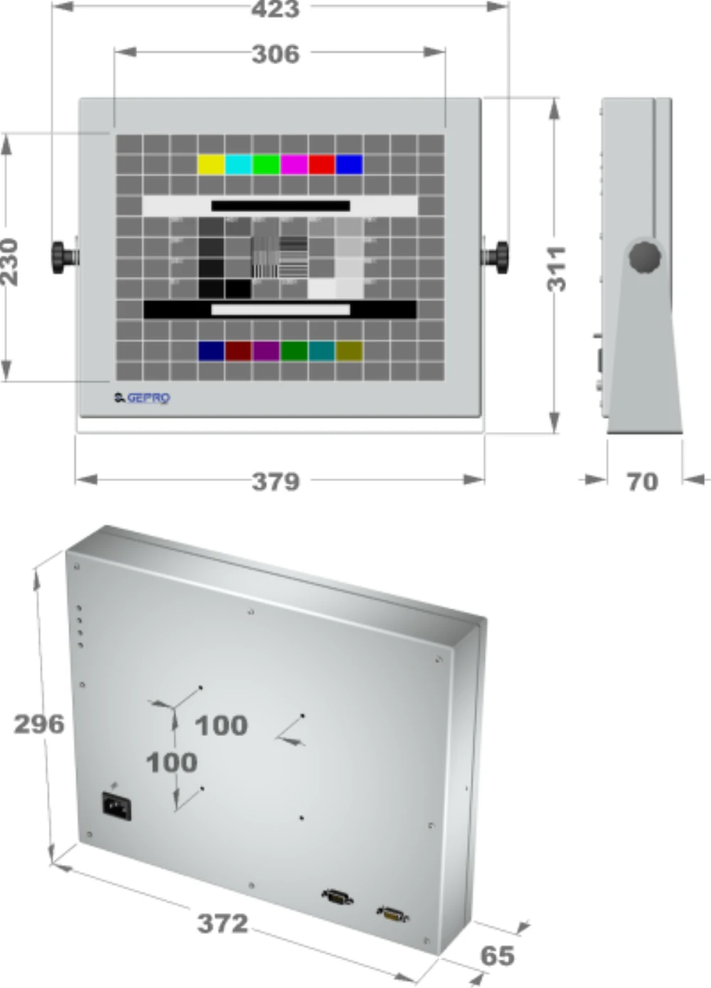 LCD15D-8L, 15″ Industrie-Monitor von GEPRO