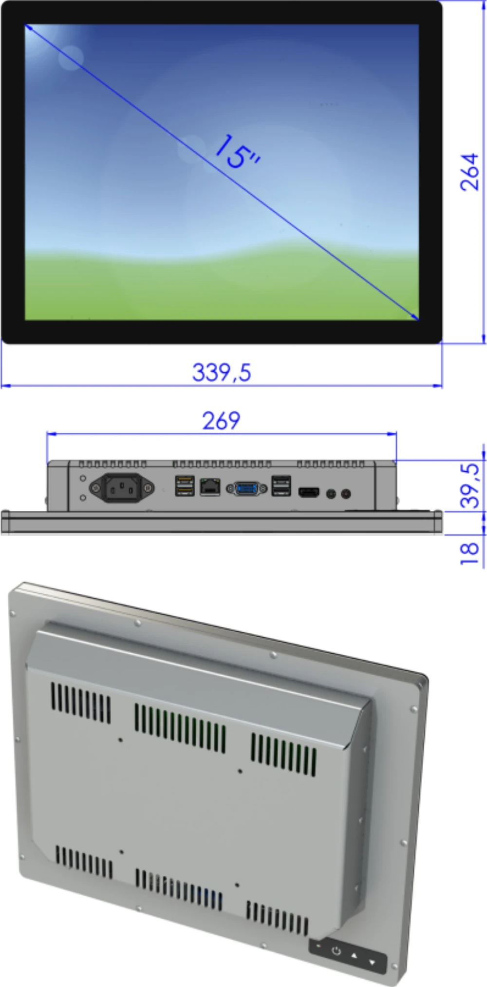 LCD15DMIT-0K, 15″ Monitor / Panel-PC von GEPRO