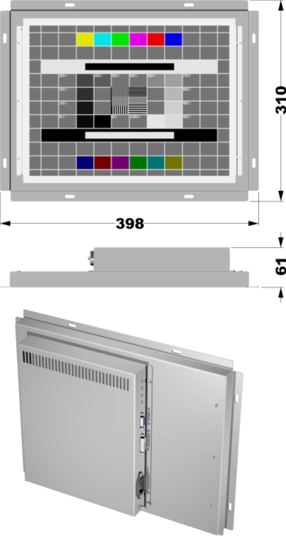 LCD15FL-6D, 15″ Industrie-Monitor von GEPRO