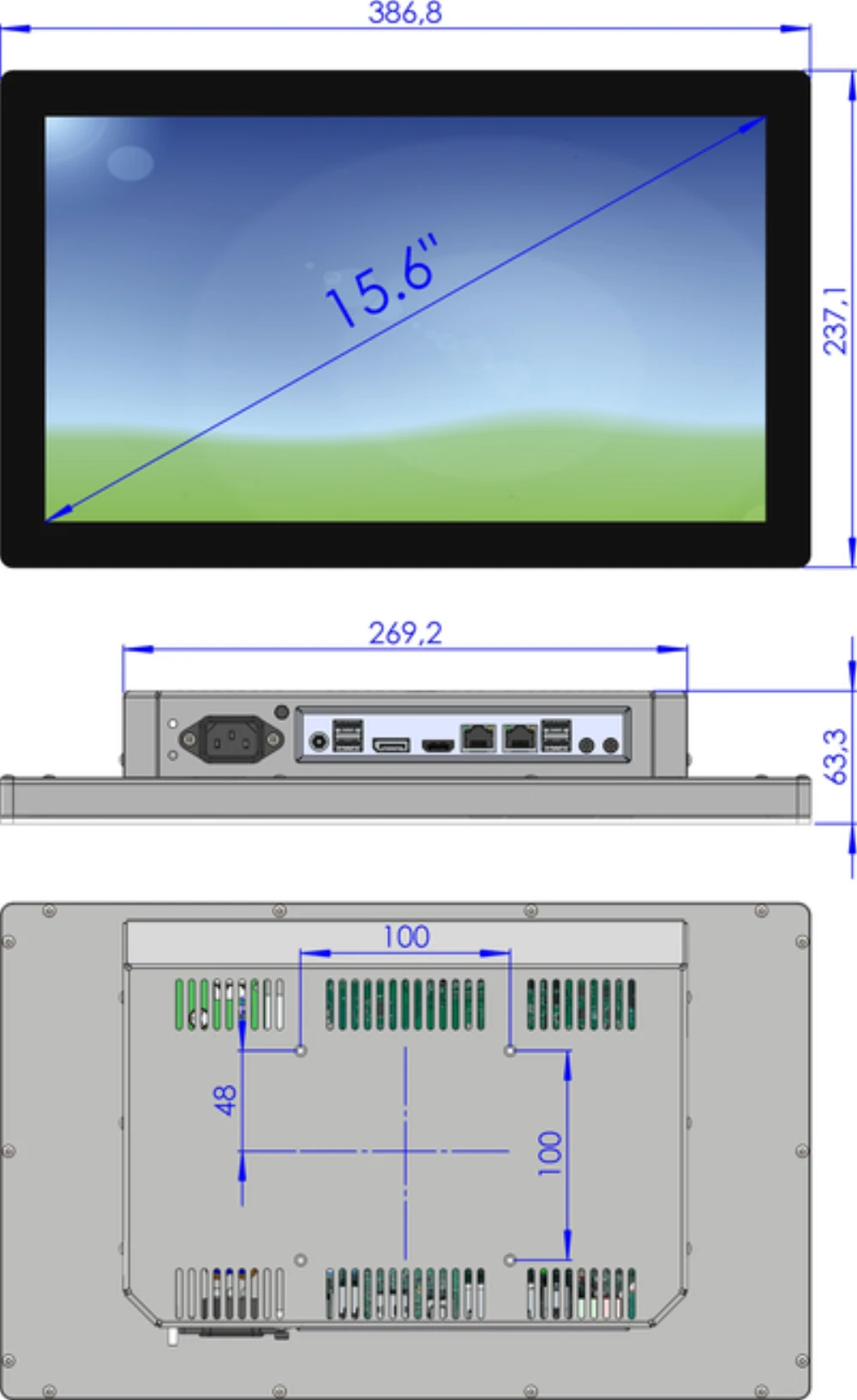 LCD15WDMIT-3K, 15,6″ Monitor / Panel-PC von GEPRO
