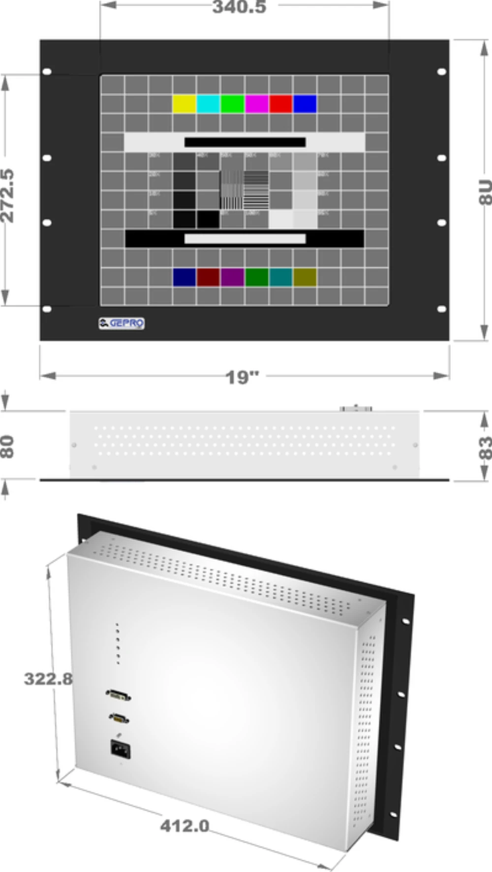 LCD17R8-6F, 17″ Industrie-Monitor von GEPRO