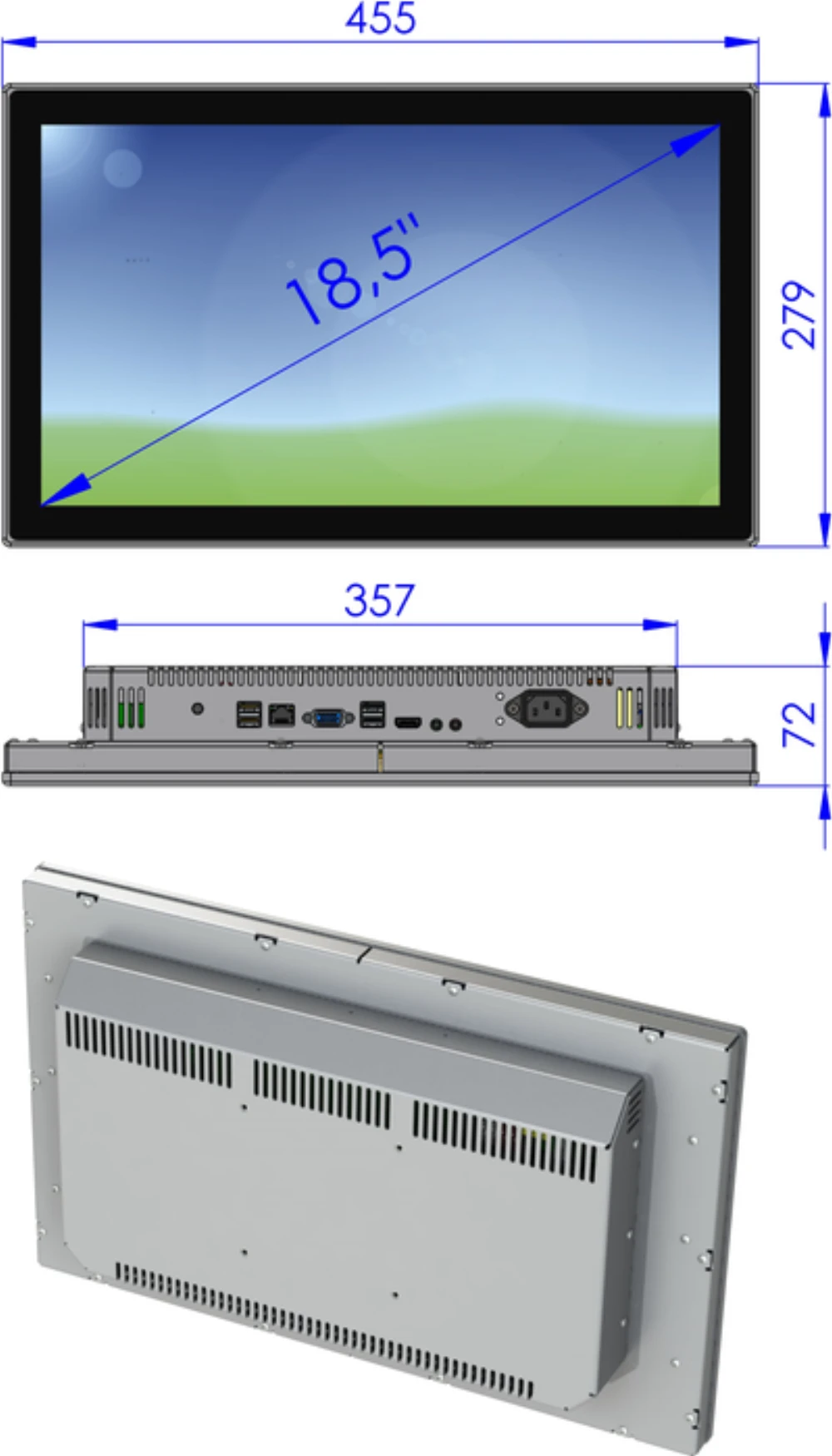LCD18WDSC-2A, 18,5″ Monitor / Panel-PC von GEPRO