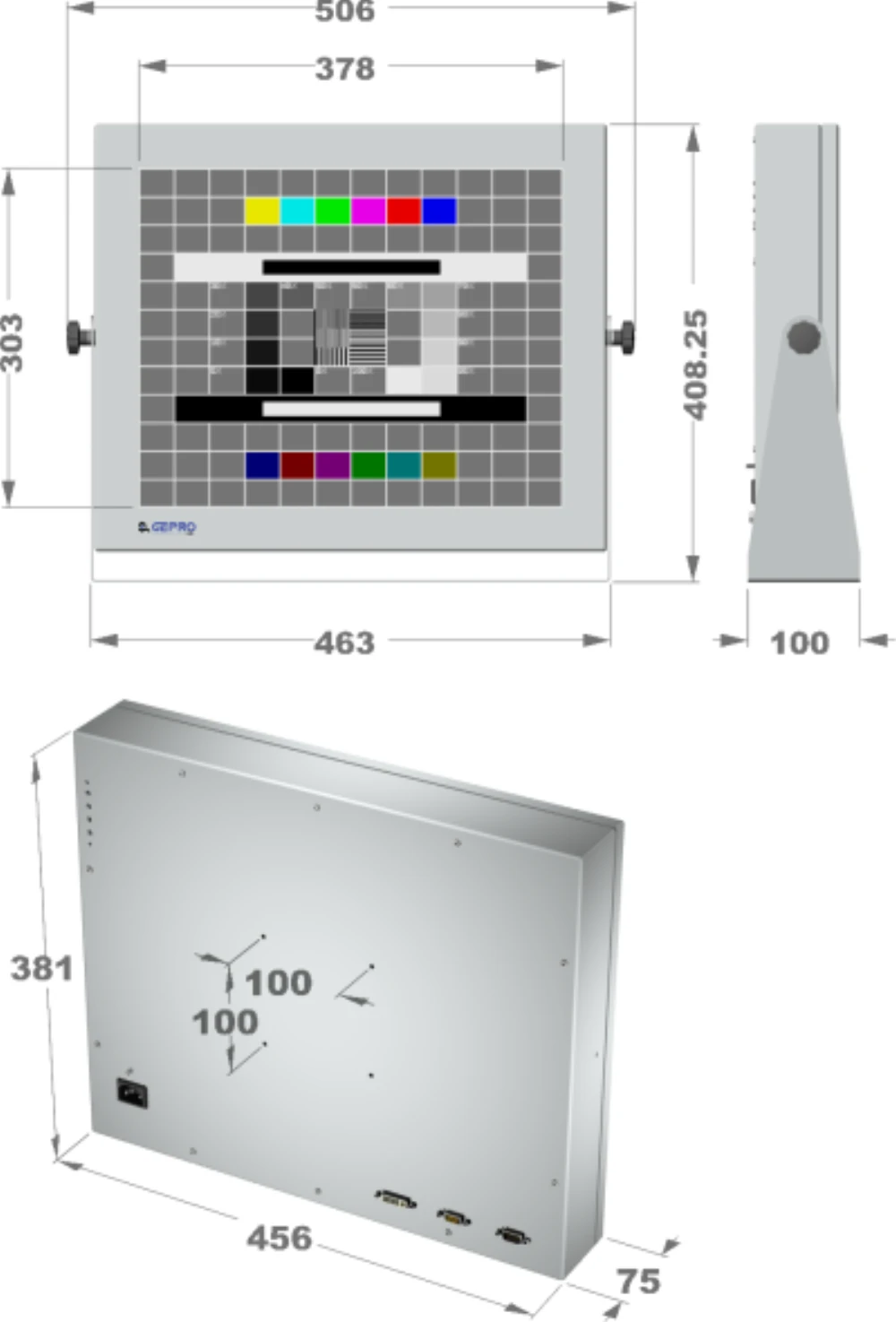 LCD19D-7C, 19″ Industrie-Monitor von GEPRO