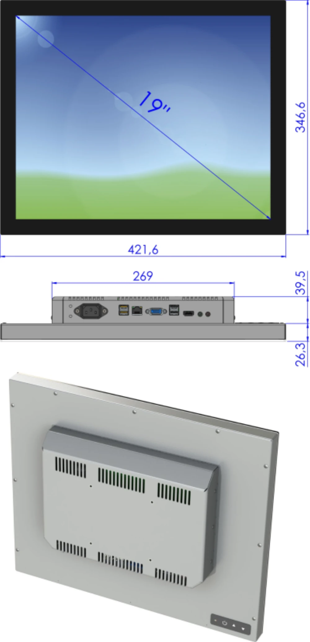 LCD19DST-0L, 19″ Monitor / Panel-PC von GEPRO