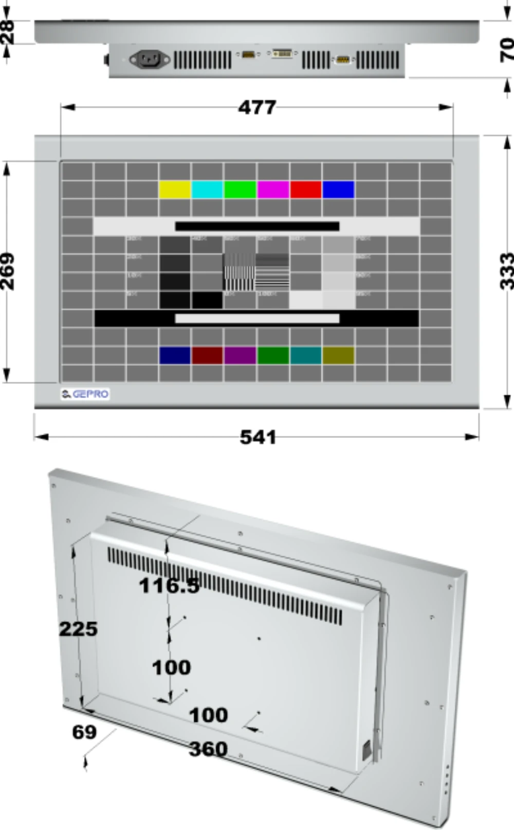 LCD21WDI-5B, 21,5″ Monitor / Panel-PC von GEPRO
