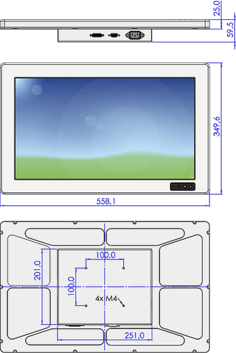LCD21WDMS-4H, 21,5″ Industrie-Monitor von GEPRO