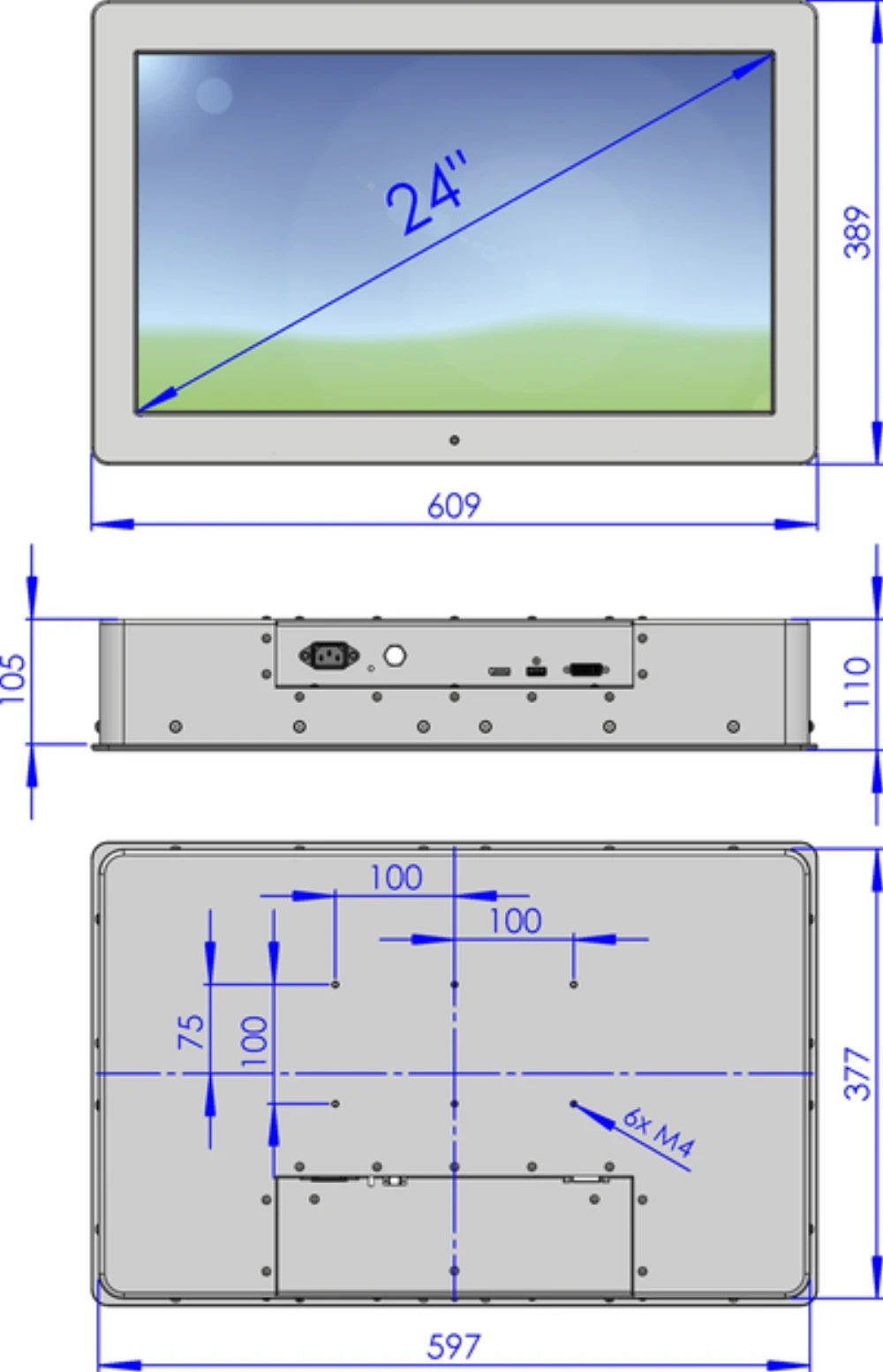 LCD24WO-9A, 24″ Monitor / Panel-PC von GEPRO