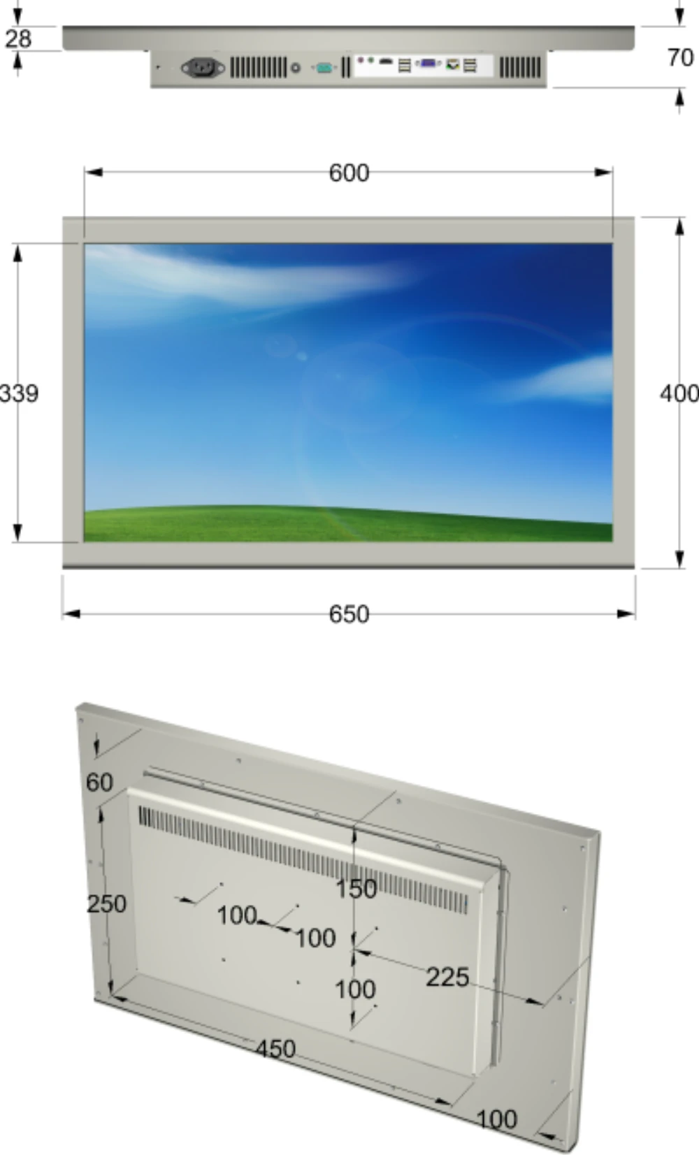LCD27WDI-3E, 27″ Monitor / Panel-PC von GEPRO