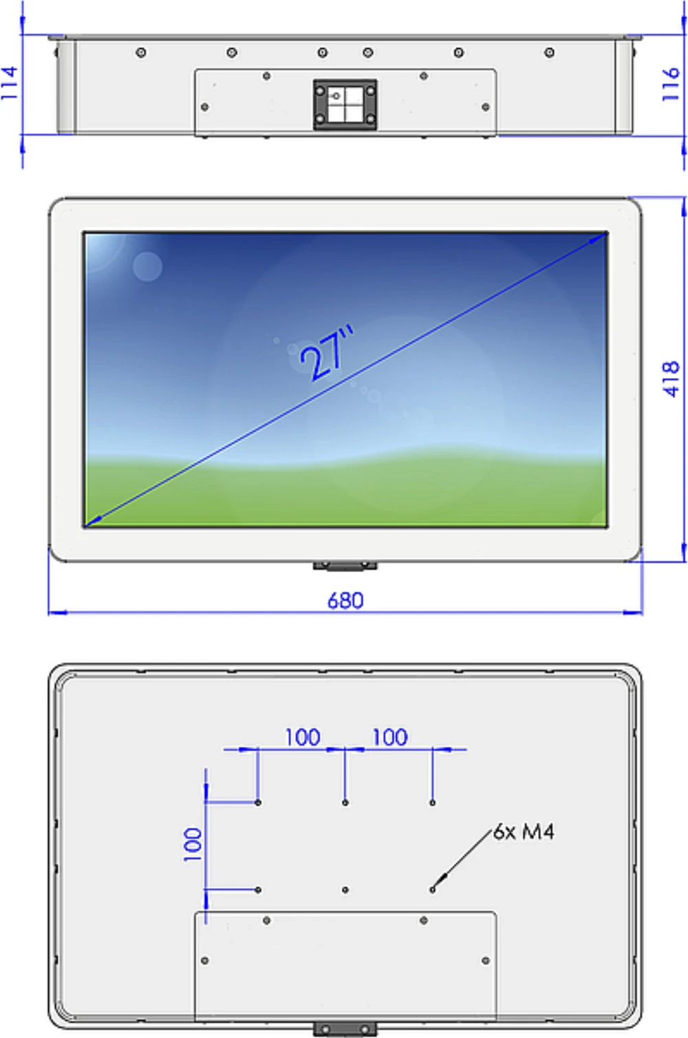 LCD27WO-9H, 27″ Monitor / Panel-PC von GEPRO
