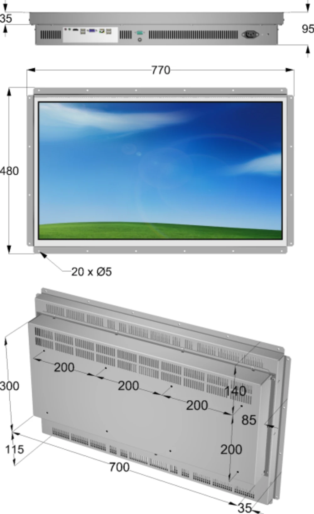 LCD32WF-7D, 32″ Monitor / Panel-PC von GEPRO