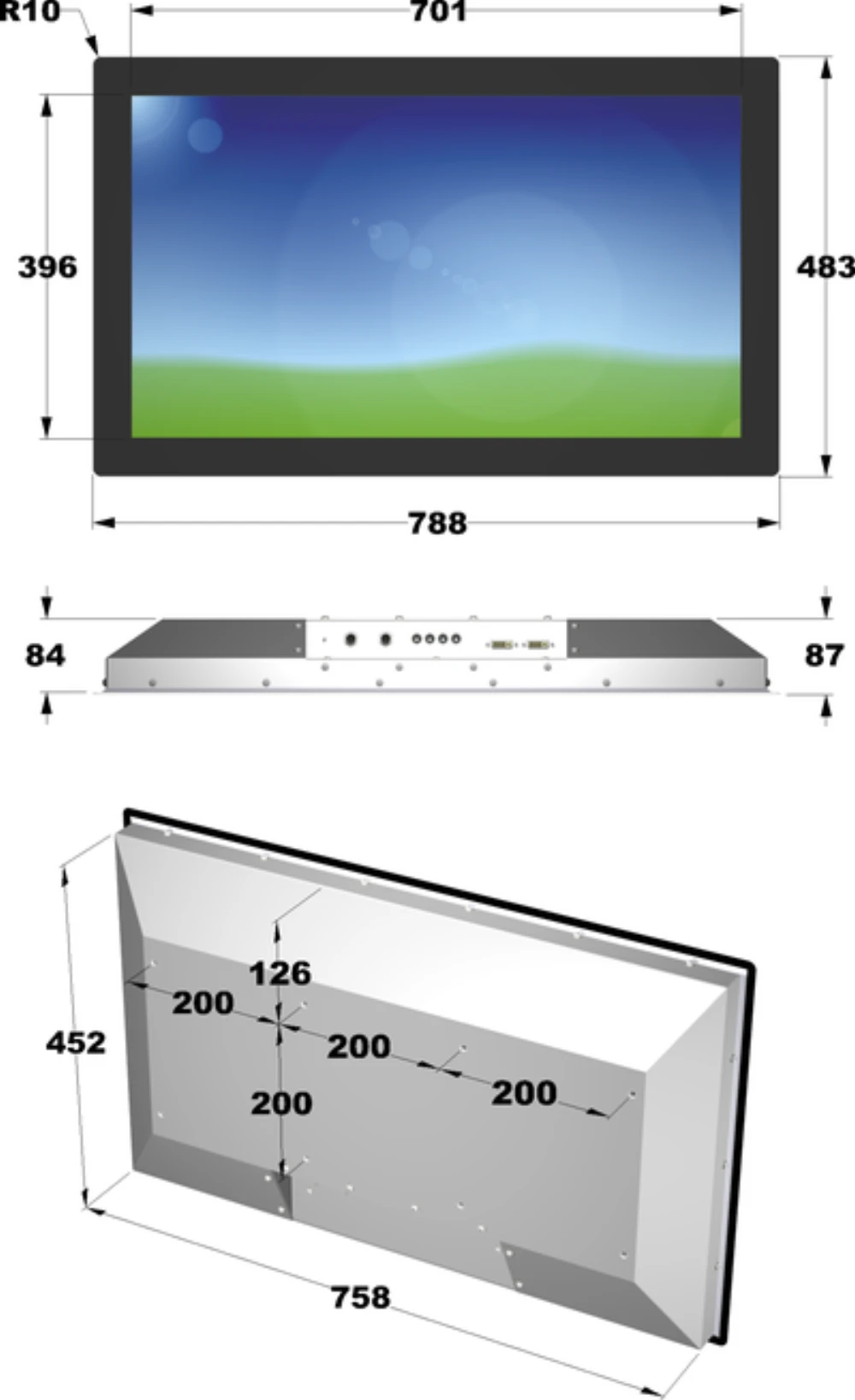 LCD32WPG-6F, 32″ Monitor / Panel-PC von GEPRO