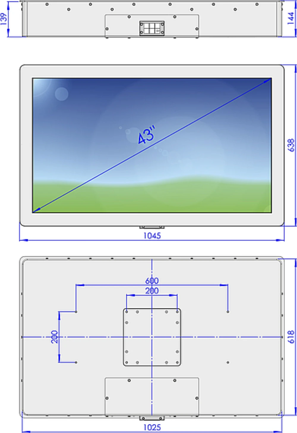 LCD43WO-1E, 43″ Monitor / Panel-PC von GEPRO