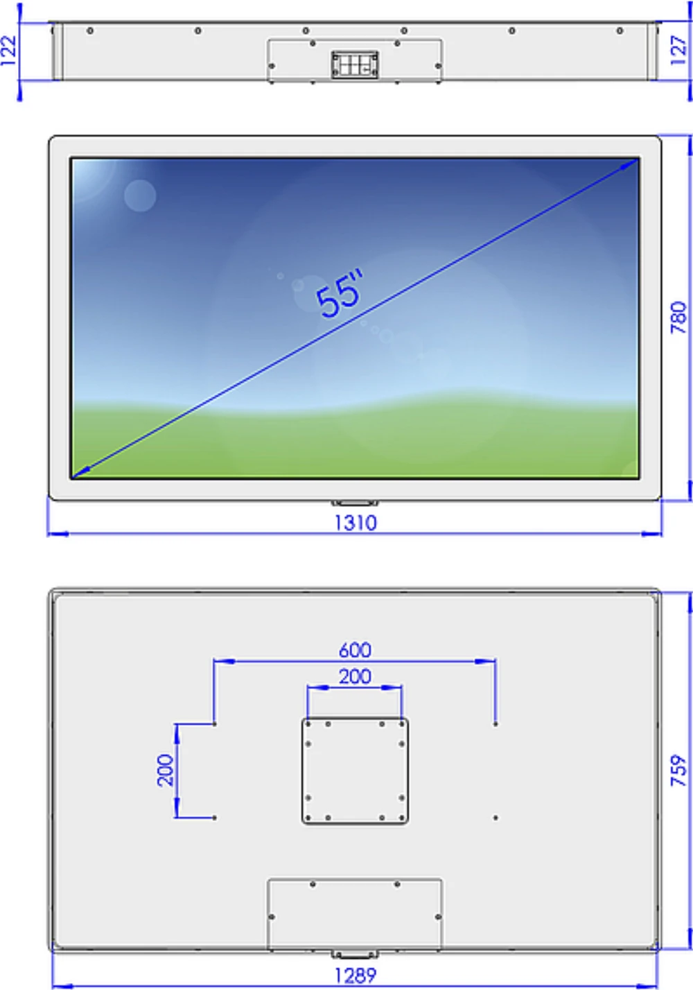 LCD55WO-1A, 55″ Monitor / Panel-PC von GEPRO