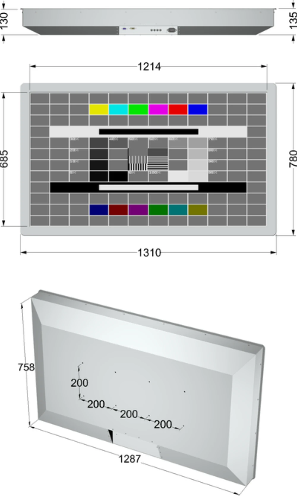 LCD55WP-6F, 55″ Monitor / Panel-PC von GEPRO