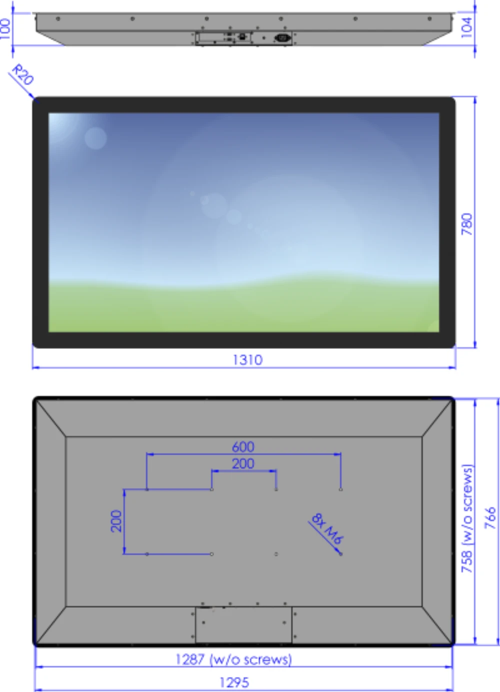 LCD55WPG-0G, 55″ Monitor / Panel-PC von GEPRO