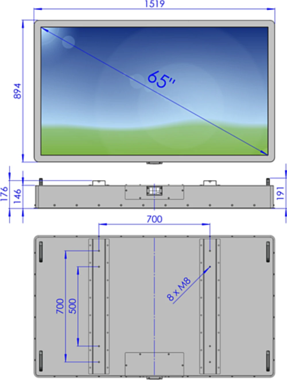 LCD65WO-5I, 65″ Monitor / Panel-PC von GEPRO