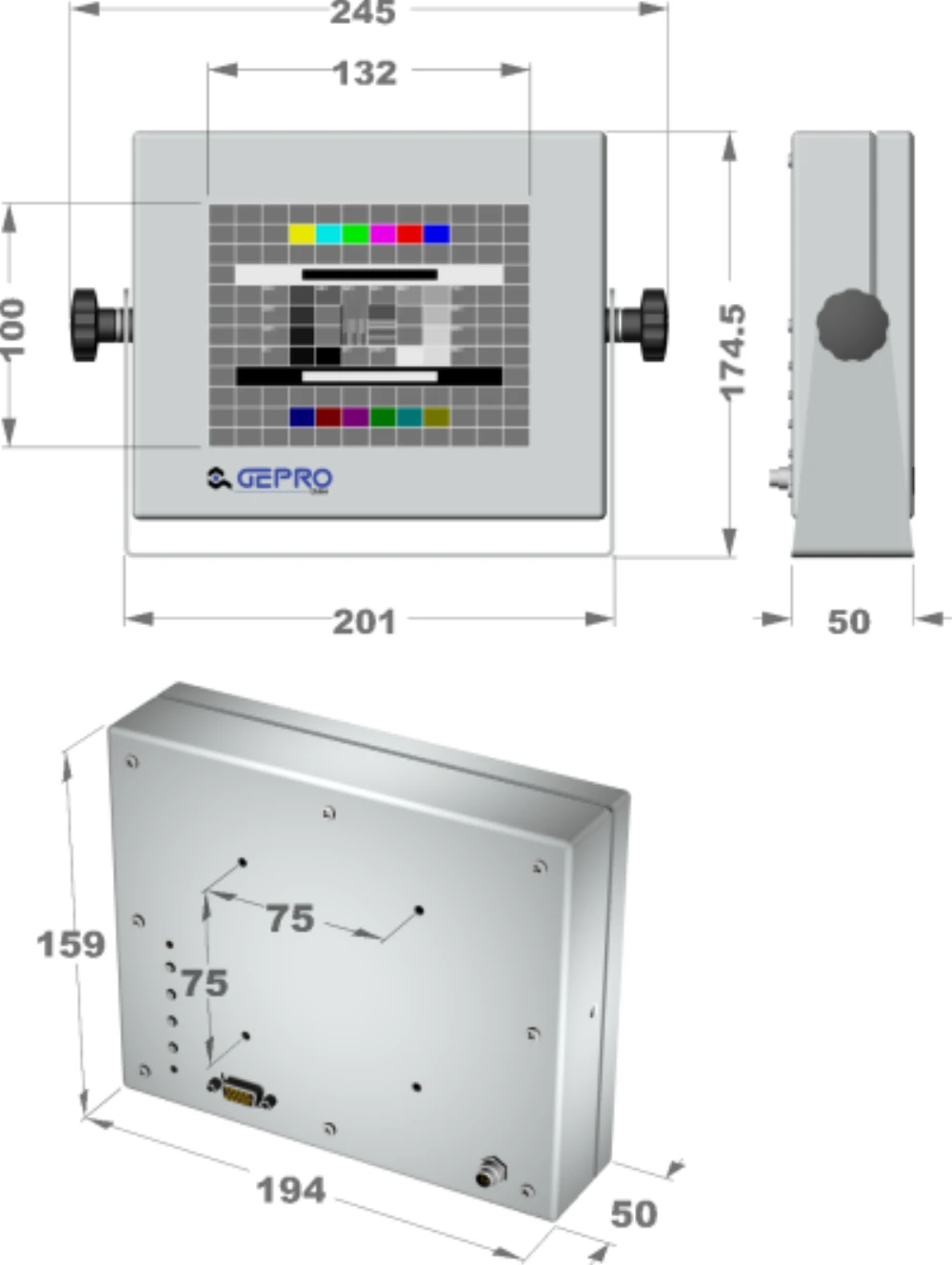 LCD6D-6B, 6,5″ Industrie-Monitor von GEPRO