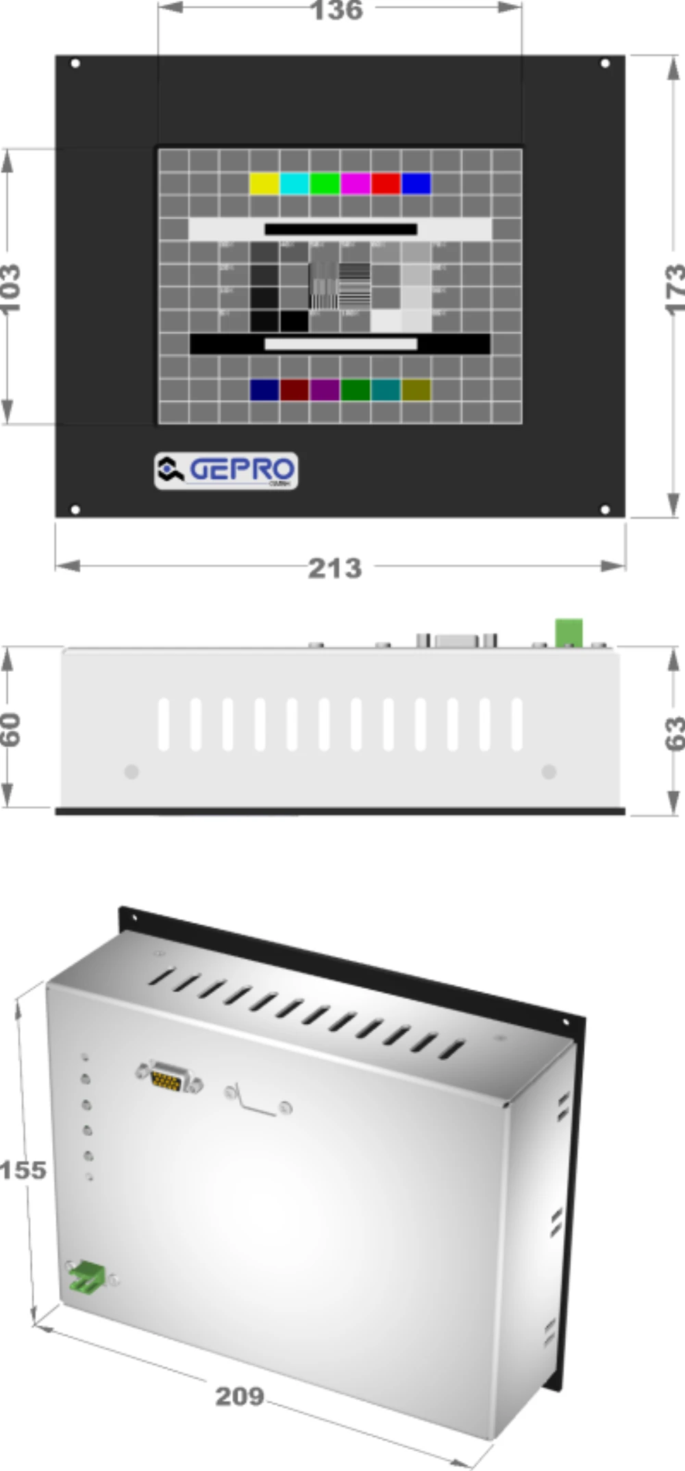 LCD6M-6A, 6,5″ Industrie-Monitor von GEPRO