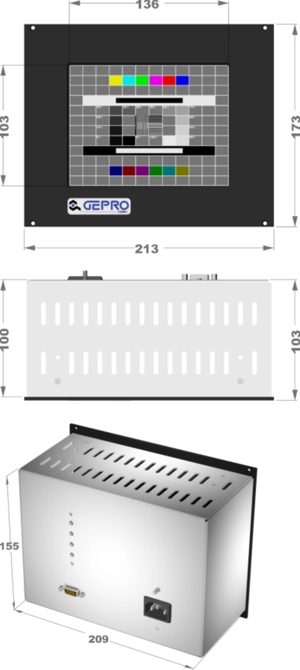 LCD6M-7G, 6,5″ Industrie-Monitor von GEPRO