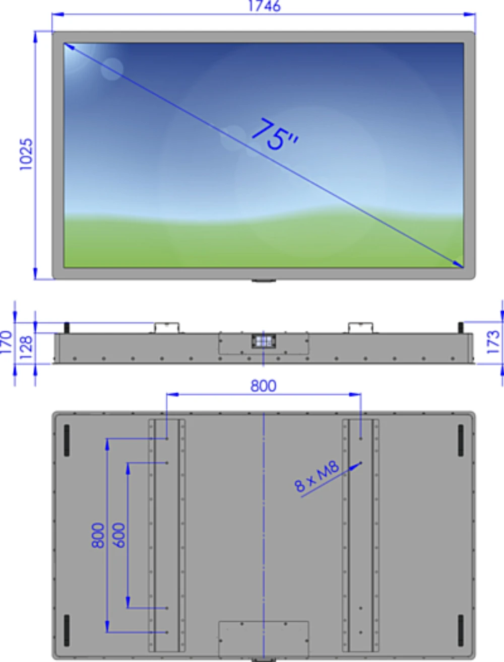 LCD75WO-2F, 75″ Monitor / Panel-PC von GEPRO