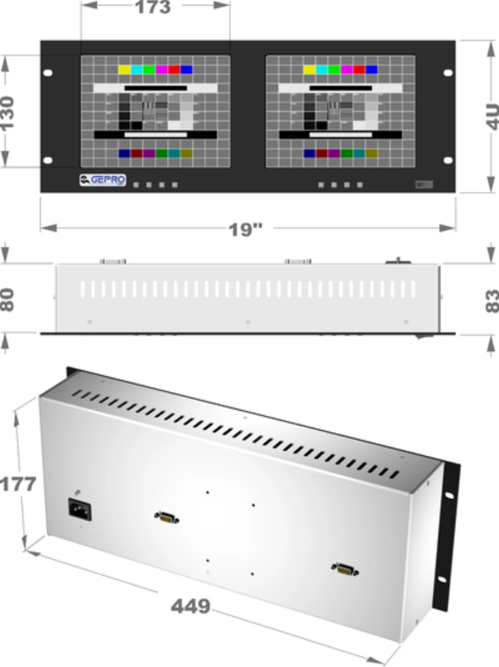 LCD8R4-4J, 8,4″ Industrie-Monitor von GEPRO